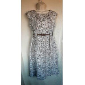 Connected Apparel women's short sleeve sheath dress, belted "Empire waist", 10